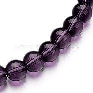 Glass Round Bead Strands, Purple, 8mm, Hole: 1mm, about 40pcs/strand, 11 inch(GLAA-I028-8mm-12)