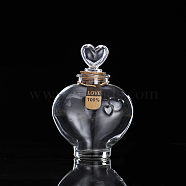 Glass Bottle, Wishing Bottle, with Random Style Gift Tags and Cork Stopper, Heart, Clear, 11.2x16.5cm(X-HEAR-PW0001-127B)