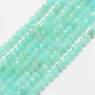 Natural Amazonite Bead Strands, Grade AA, Faceted, Round, 2mm, Hole: 0.5mm, about 190~206pcs/strand, 15.5  inch(320~330mm)(G-P270-2mm-24)