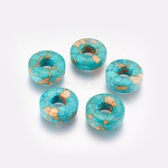Synthetic Turquoise Beads, Donut, 15x6mm, Hole: 5.5mm(TURQ-F011-01)
