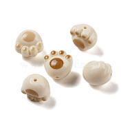 Opaque Acrylic Beads, Cat Paw Print, Mixed Color, 16x17x13.5mm, Hole: 1.6mm(MACR-K358-22)