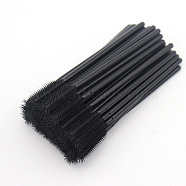 Silicone Disposable Eyebrow Brush, Mascara Wands, for Extensions Lash Makeup Tools, Black, 10.7x0.4cm(MRMJ-PW0002-17A)