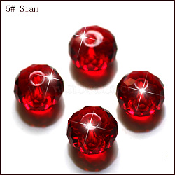 Imitation Austrian Crystal Beads, Grade AAA, Faceted, Rondelle, Dark Red, 10x7mm, Hole: 0.9~1mm(SWAR-F068-8x10mm-05)