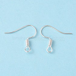 Jewelry Findings, Iron Earring Hooks, with Horizontal Loop, Cadmium Free & Lead Free, Silver Color Plated, 16x14mm(X-J079D051)