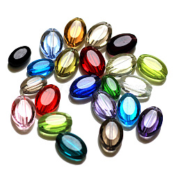 Imitation Austrian Crystal Beads, Grade AAA, Faceted, Oval, Mixed Color, 9.5x6x3mm, Hole: 0.7~0.9mm(SWAR-F072-9x6mm-M)
