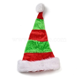 Stripe Plush Cloth Pattern Christmas Hats, for Christmas Party Decoration, Colorful, 63.5x33x2.5cm(AJEW-B030-02)