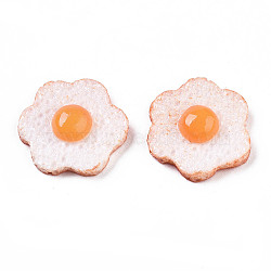 Resin Cabochons, Fried Egg/Poached Egg, White, 20x19~19.5x5mm(X-CRES-T010-69)