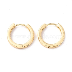 Real 18K Gold Plated Cubic Zirconia Huggie Hoop Earrings for Girl Women, Blue, 9 Gauge, 3x18mm, Pin: 1mm(EJEW-I260-01G-NR)