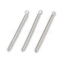 304 Stainless Steel Pendants, Column, Stainless Steel Color, 33x3x2mm, Hole: 1.8mm(STAS-Z034-20-20K-P)