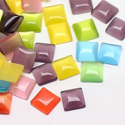Cat Eye Cabochons, Square, Mixed Color, 10x10x2.5mm(CE-J006-10x10mm-M)