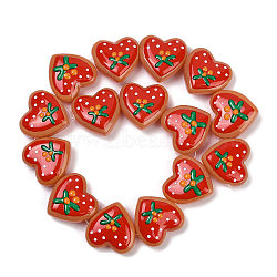 Handmade Heart Lampwork Beads Strands, Fruit, 24~25x24~25x11mm, Hole: 1.4mm, about 15pcs/strand, 14.2''(36cm)(LAMP-P069-04B-02)