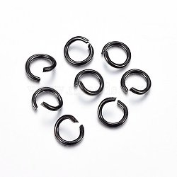 Ion Plating(IP) 304 Stainless Steel Open Jump Rings, Gunmetal, 19 Gauge, 4x0.9mm(STAS-H467-03A-4mm)