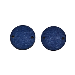 Poplar Wood Links Connectors, Dyed, Flat Round, Marine Blue, 18.5x2mm, Hole: 1.6mm(WOOD-N016-18D)