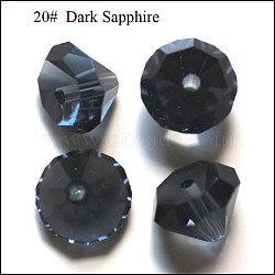 Imitation Austrian Crystal Beads, Grade AAA, Faceted, Diamond, Prussian Blue, 6x4mm, Hole: 0.7~0.9mm(SWAR-F075-6mm-20)