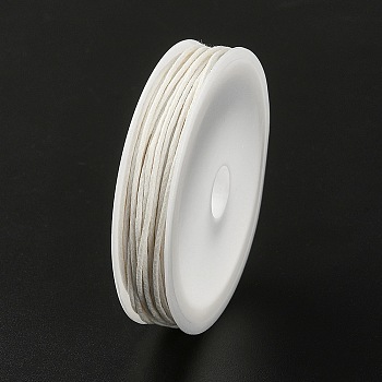 6.8M Waxed Cotton Cords, Multi-Ply Round Cord, Macrame Artisan String for Jewelry Making, Floral White, 1mm, about 7.44 Yards(6.8m)/Roll