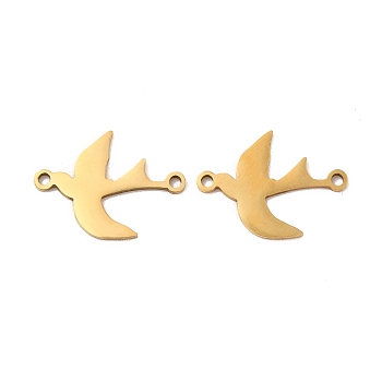 201 Stainless Steel Connector Charms, Bird Links, Golden, 14x18.5x1mm, Hole: 1.4mm