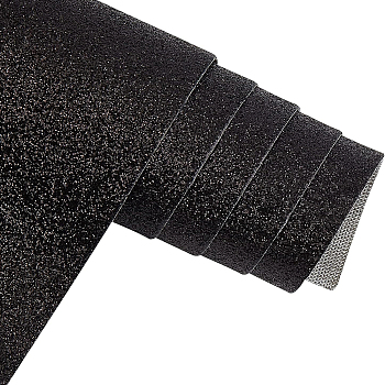 Paillette Imitation Leather Fabric, for Garment Accessories, Black, 135x30x0.08cm