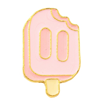 Food Theme Enamel Pin, Golden Alloy Brooch for Backpack Clothes, Ice Cream, 28x17.5x1.5mm