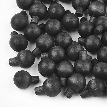 Natural Wood Beads, No Hole/Undrilled, Dyed, Gray, 14x10mm