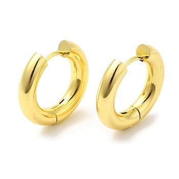 Rack Plating Brass Huggie Hoop Earrings for Women, Long-Lasting Plated, Lead Free & Cadmium Free, Real 18K Gold Plated, 6 Gauge, 19x20x4mm