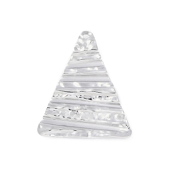 Non-Tarnish 304 Stainless Steel Pendants, Stainless Steel Color, Triangle, 34.8x28.2x3mm, Hole: 1.9mm