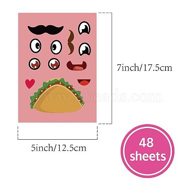 48 feuilles 8 styles de papier cinco de mayo pour créer des autocollants pour le visage(DIY-WH0467-006)-2