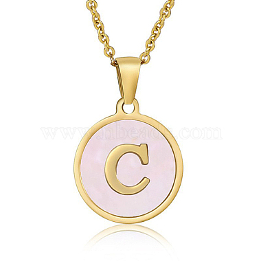 Pink Letter C Shell Necklaces