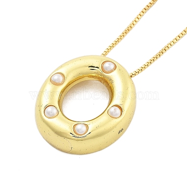 Colliers à chaîne en forme de boîte avec pendentif en forme de lettre en laiton et en plastique pour femmes(NJEW-U017-01G-15)-2