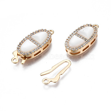 Brass Micro Pave Clear Cubic Zirconia Fishhook Clasps(KK-Q278-001-NF)-3
