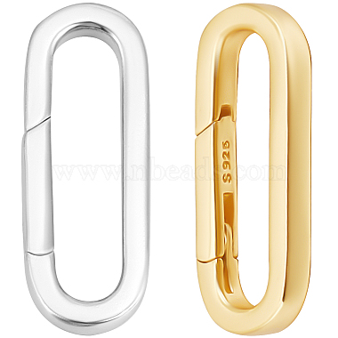 2Pcs 2 Colors 925 Sterling Silver Spring Gate Rings(STER-BBC0008-02)-1
