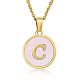 Natural Shell Initial Letter Pendant Necklace(LE4192-5)-1