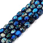 Natural Imperial Jasper Beads Strands, Dyed, Cuboid, Blue, 6.5~7.5x5~6x5~6mm, Hole: 0.8mm, about 53~60pcs/strand, 15.55~15.87 inch(39.5~40.3cm)(G-N342-62B)