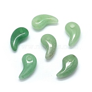 Natural Green Aventurine Pendants, Magatama, 23x12~13x7~8mm, Hole: 3mm(G-O175-33C)