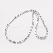 Iron Chain Necklaces, Long-Lasting Plated, with Lobster Clasp, Platinum, 20inches(51cm); 4mm(NJEW-P176-03)