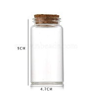 Glass Bottle, with Cork Plug, Wishing Bottle, Column, Clear, 4.7x9cm, Capacity: 120ml(4.06fl. oz)(CON-WH0085-73E)