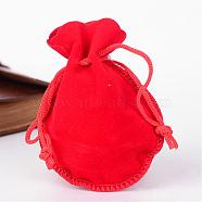 Gourd Velvet Bags, Red, 9.5x7.5cm(TP-R005-02)