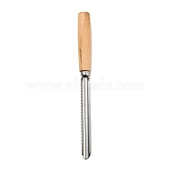 201 Stainless Steel Fruit and Vegetable Corer, with Wood Handle, Stainless Steel Color, 249x22.5mm(AJEW-E055-05P)