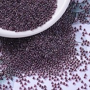 MIYUKI Round Rocailles Beads, Japanese Seed Beads, (RR3208) Magic Purple Cranberry Lined Crystal, 11/0, 2x1.3mm, Hole: 0.8mm, about 1111pcs/10g(X-SEED-G007-RR3208)