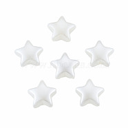 ABS Plastic Imitation Pearl Beads, Star, WhiteSmoke, 10.5x11.5x6mm, Hole: 1.5mm(OACR-T018-07)