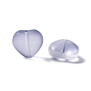 Electroplate Frosted Glass Bead, Heart, Light Steel Blue, 10x10x5mm, Hole: 1mm(EGLA-H102-08D)