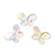 Transparent UV Plating Rainbow Iridescent Acrylic Beads, Butterfly, Clear AB, 21.5x30x6mm, Hole: 2mm(OACR-A021-02)