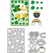 Saint Patrick's Day Carbon Steel Cutting Dies Stencils, for DIY Scrapbooking, Photo Album, Decorative Embossing Paper Card, Stainless Steel Color, Clover, 106x130~152x0.8mm, 2pcs/set(DIY-WH0309-1597)