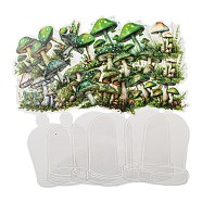 Mushroom with Bottle Waterproof PET Stickers, Decorative Stickers, for Water Bottles, Laptop, Luggage, Cup, Computer, Mobile Phone, Skateboard, Guitar Stickers, Lime Green, 43~98.5x42~69x0.1mm, 30pcs/set(DIY-G116-04D)