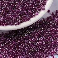 MIYUKI Round Rocailles Beads, Japanese Seed Beads, Fancy Lined, (RR3529) Fancy Lined Magenta, 15/0, 1.5mm, Hole: 0.7mm, about 5555pcs/10g(X-SEED-G009-RR3529)