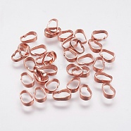 Brass Snap on Bails, Long-Lasting Plated, Real Rose Gold Plated, 7x5x2mm, Hole: 3.5x6mm(X-KK-F739-18RG)