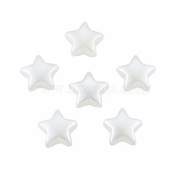 ABS Plastic Imitation Pearl Beads, Star, WhiteSmoke, 10.5x11.5x6mm, Hole: 1.5mm(OACR-T018-07)