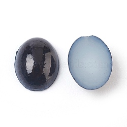 ABS Plastic Imitation Pearl Cabochons, Oval, Black, 8x6x2mm, about 5000pcs/bag(SACR-R755-8x6mm-Z25)