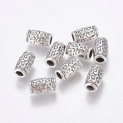 Tibetan Style Zinc Alloy Beads, Lead Free & Cadmium Free, Tube, Antique Silver, 12x7mm, Hole: 3.5mm(X-LF0984Y)