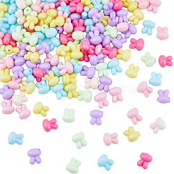 150Pcs Opaque Solid Color Bunny Acrylic Beads, Rabbit Head, Mixed Color, 16x13x10mm, Hole: 2mm(MACR-DC0001-06)
