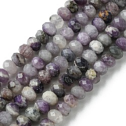 Natural Sugilite Beads Strands, Faceted, Rondelle, 5~5.5x3.5~4.5mm, Hole: 0.8mm, about 107pcs/strand, 15.59''(39.6cm)(G-A092-G05-01)